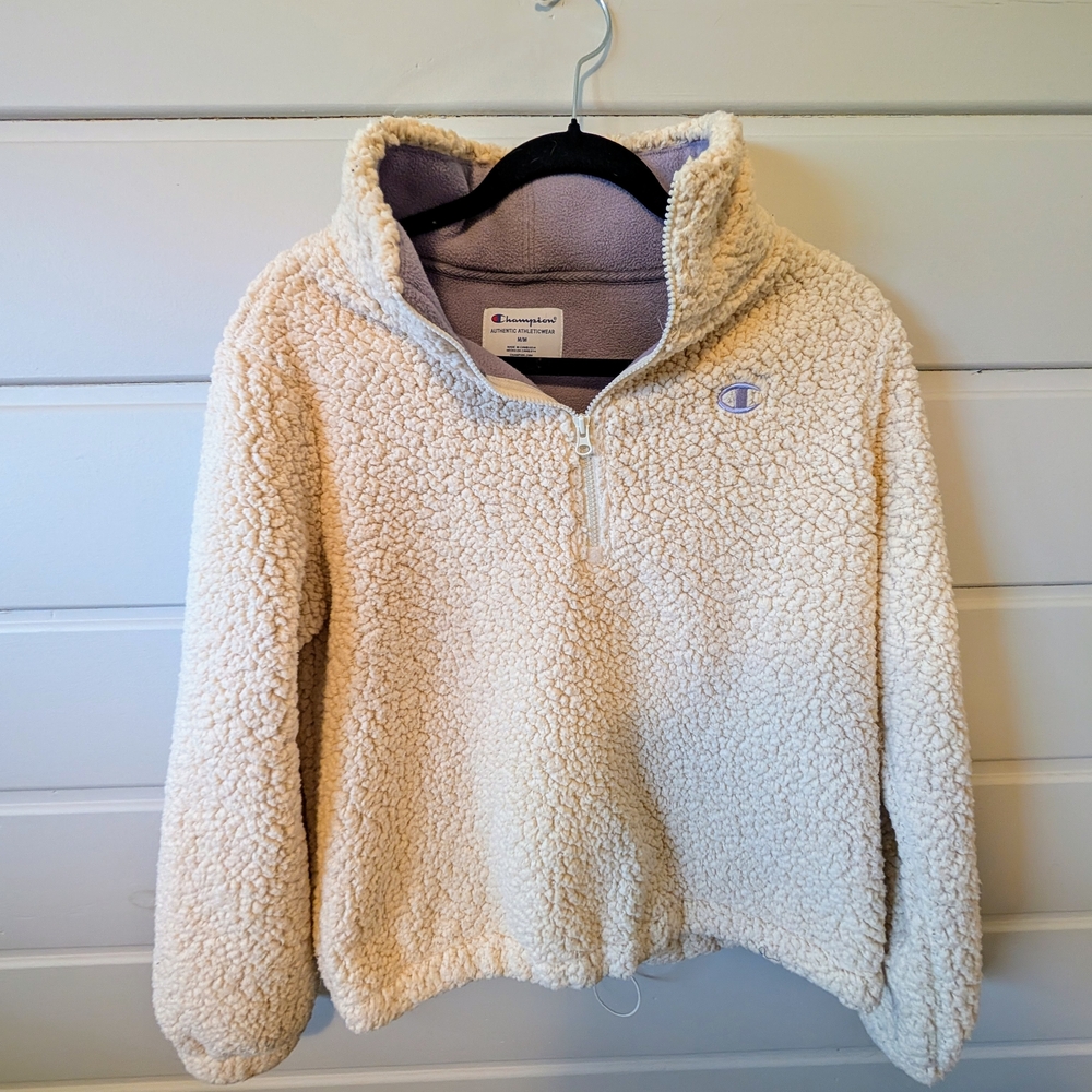 Champion Cream Sherpa Pullover
